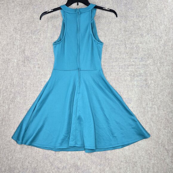 Trixxi Blue Fit & Flare Sleeveless Halter Dress Size 5 - Picture 2 of 9